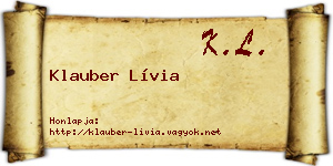 Klauber Lívia névjegykártya